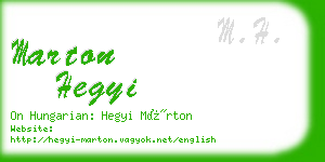 marton hegyi business card
